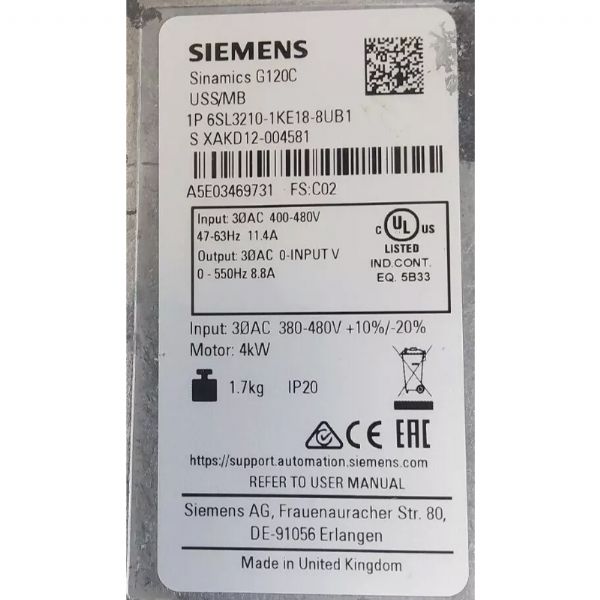 6SL3210-1KE18-8UB1 - 63336