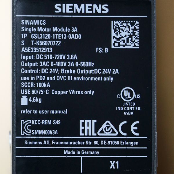 6SL3120-1TE13-0AD0 - 63456